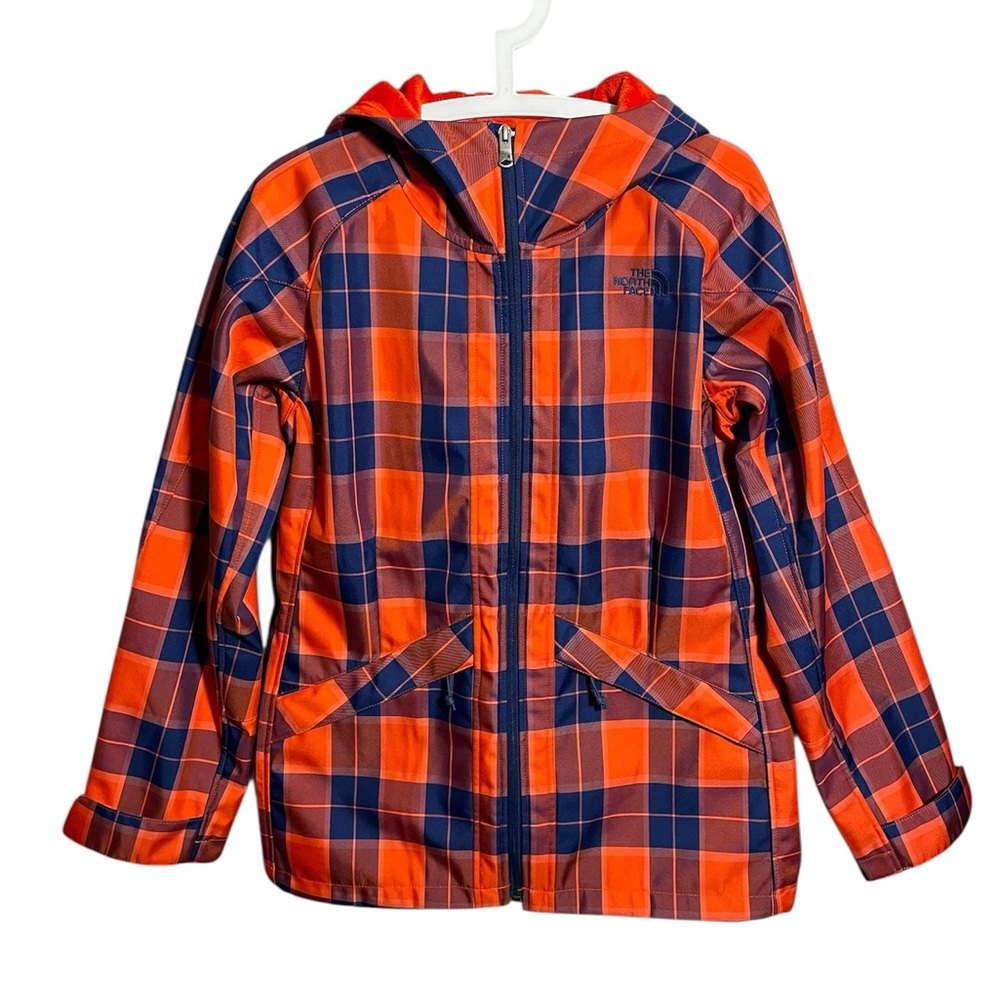 The North Face Morgan Plaid Softshell Jacket blue/orange medium